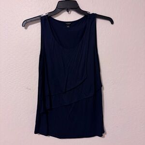 Ann Taylor Midnight Black Layered Tank Top